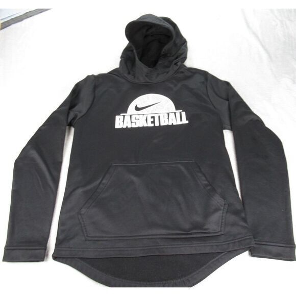 Nike Hoody Womens XL Black Basketball Graphic Pockets Fleece Pullover Sweatshirt - Picture 1 of 14